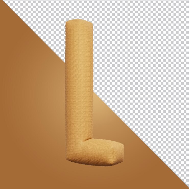 PSD representación 3d de la letra l del alfabeto aislada