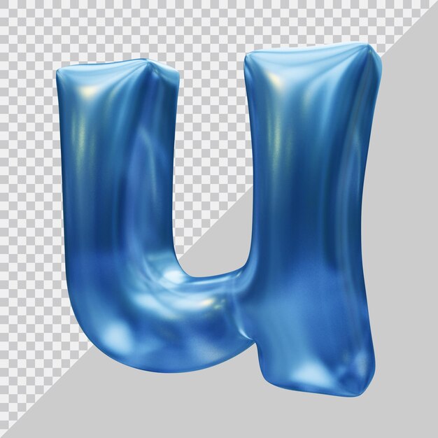 Representación 3d de letra minúscula u con estilo moderno