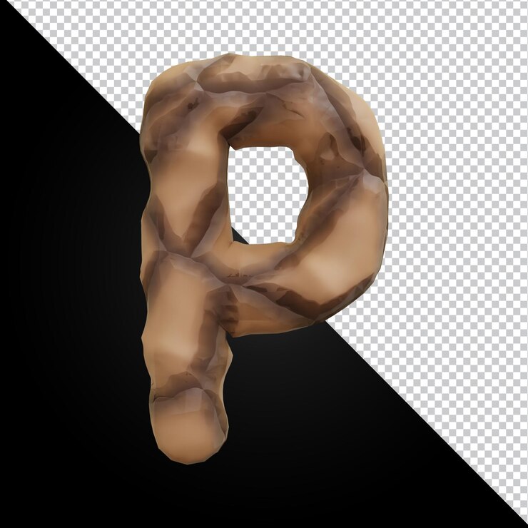 PSD representación 3d de la letra p del alfabeto aislada