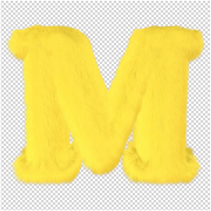 PSD representación 3d de la letra de piel amarilla