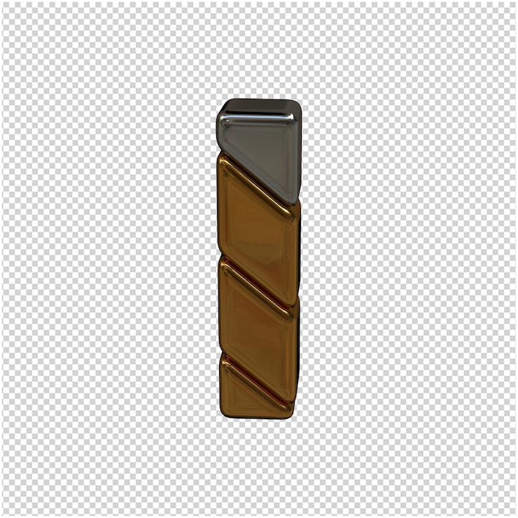 PSD representación 3d de la letra de plata y oro