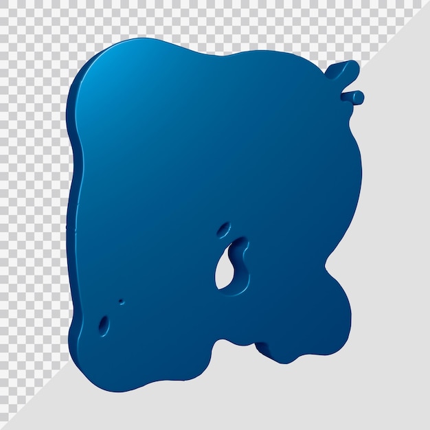 Representación 3D de la letra r del alfabeto