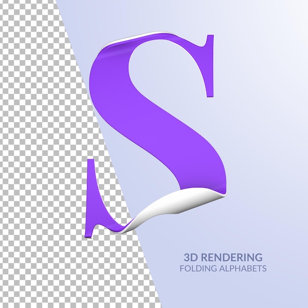 Representación 3d de letras dobladas