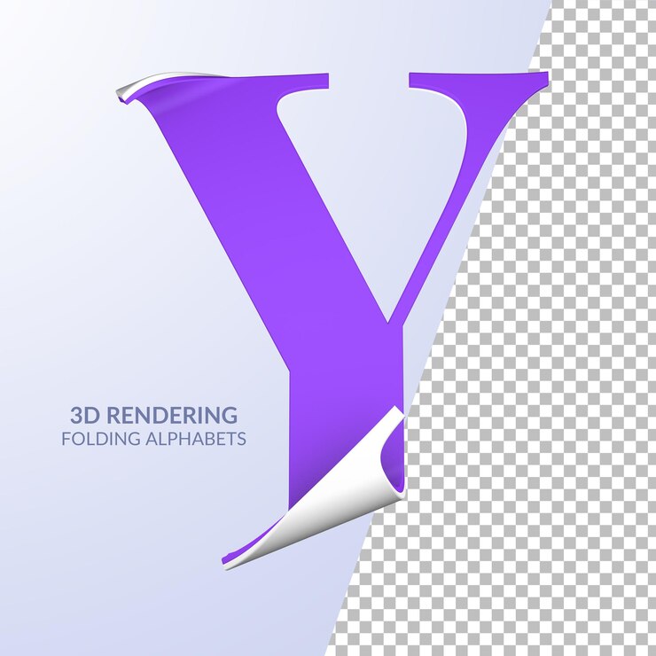 PSD representación 3d de letras dobladas