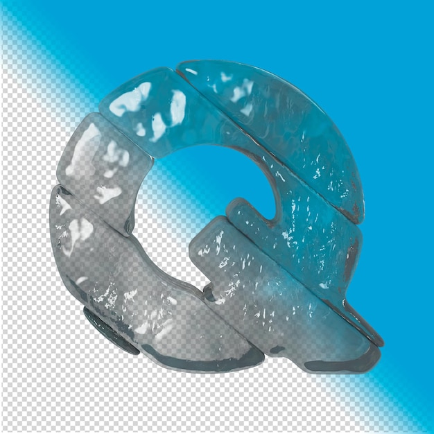 Representación 3d de letras de efecto hielo