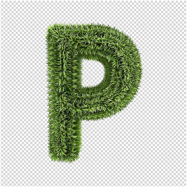 Representación 3d de letras de hierba verde