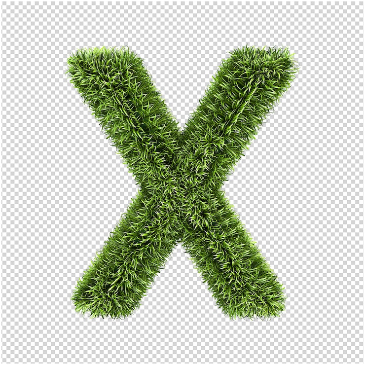 PSD representación 3d de letras de hierba verde