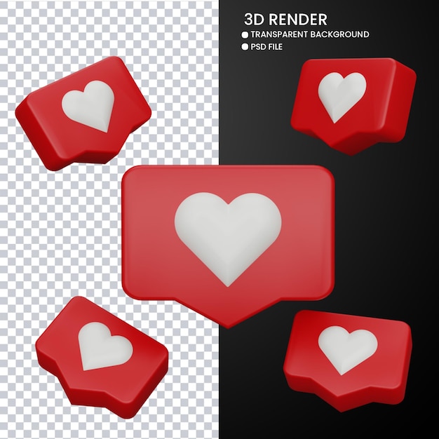 Representación 3D de lindo como icono de notificación