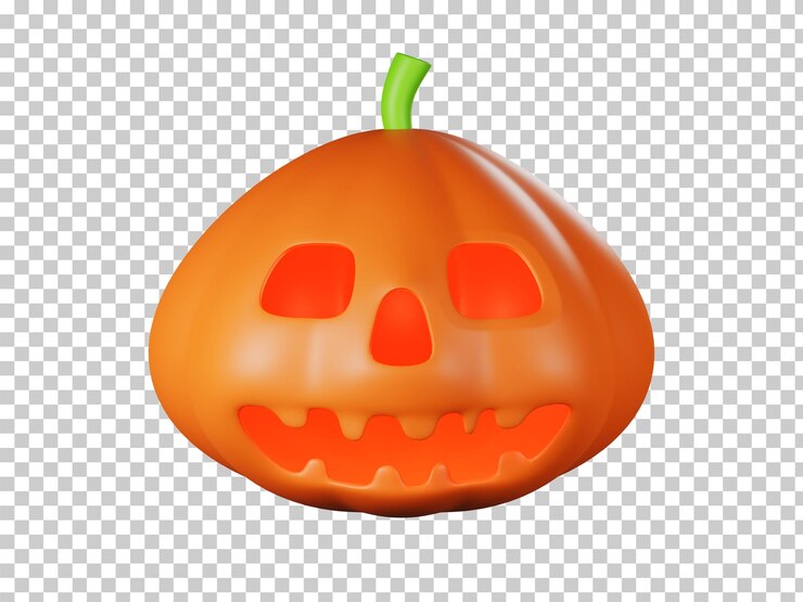 PSD representación 3d de linterna de calabaza de halloween