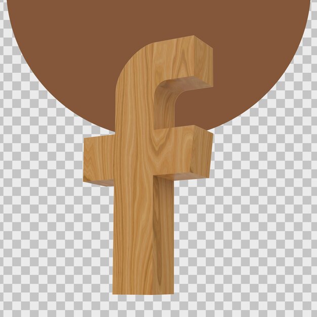 PSD representación 3d del logo de facebook