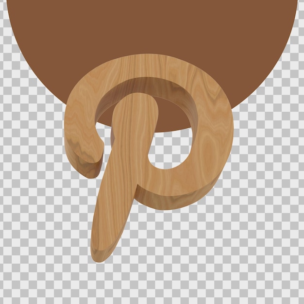 Representación 3D del logo de pinterest