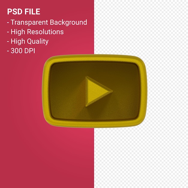 Representación 3d del logo de youtube