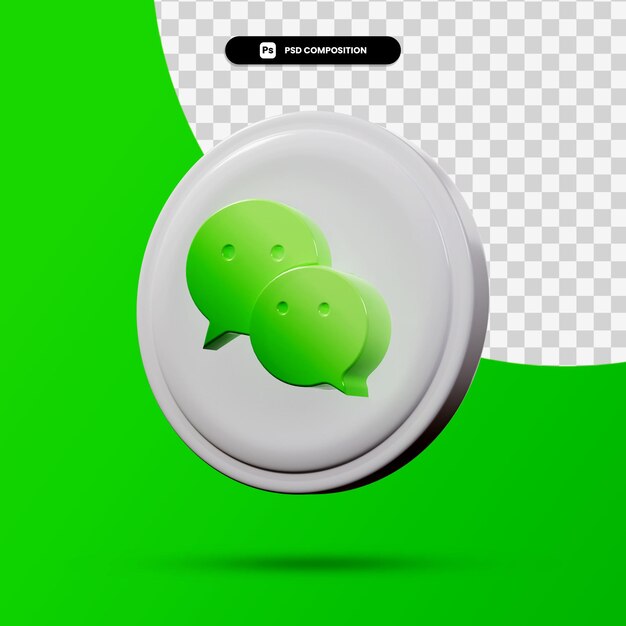 Representación 3D del logotipo de la aplicación wechat aislado