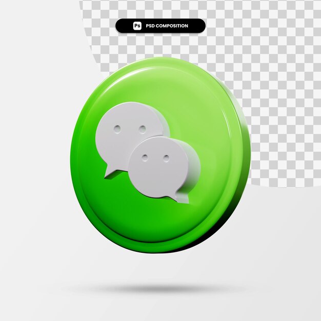 Representación 3D del logotipo de la aplicación wechat aislado