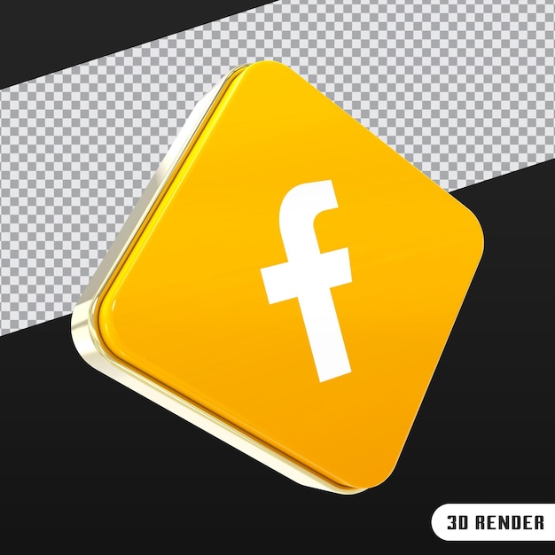 Representación 3d del logotipo y el icono de las redes sociales