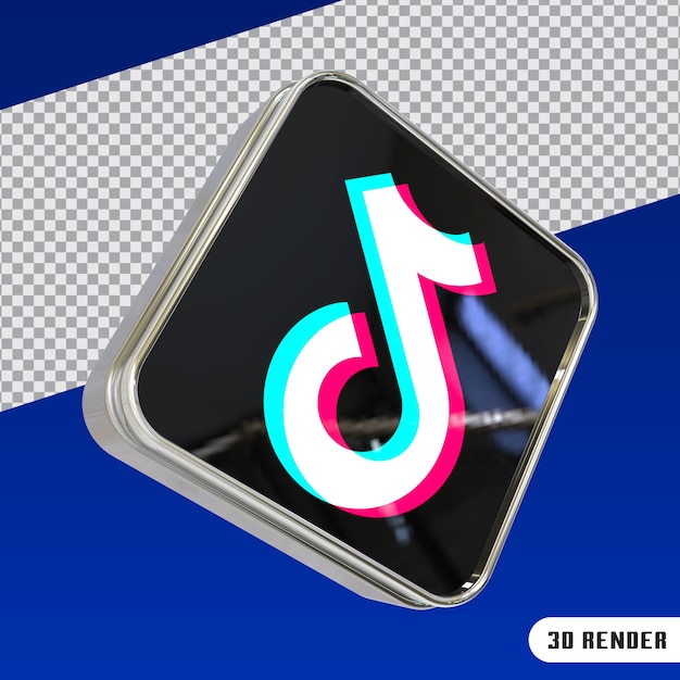 Representación 3d del logotipo y el icono de las redes sociales