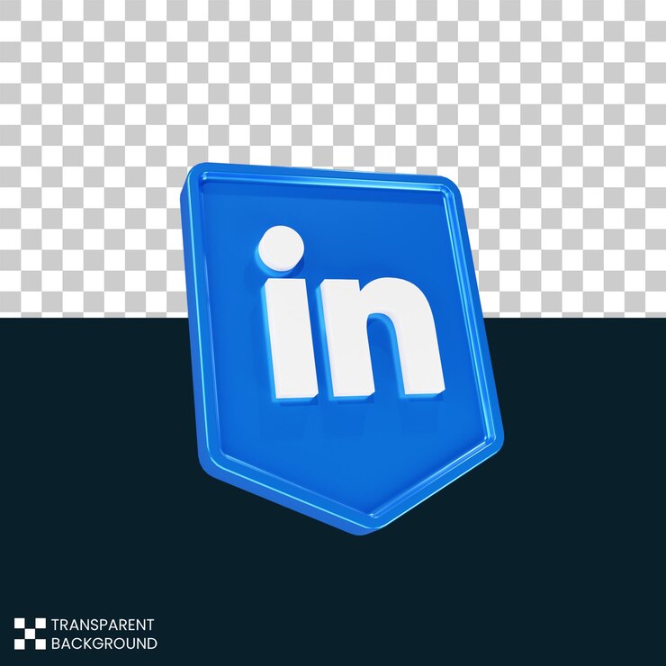 PSD representación 3d del logotipo de linkedin psd