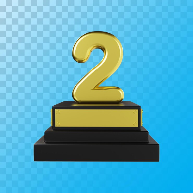 PSD representación 3d de lujo dorado número 2