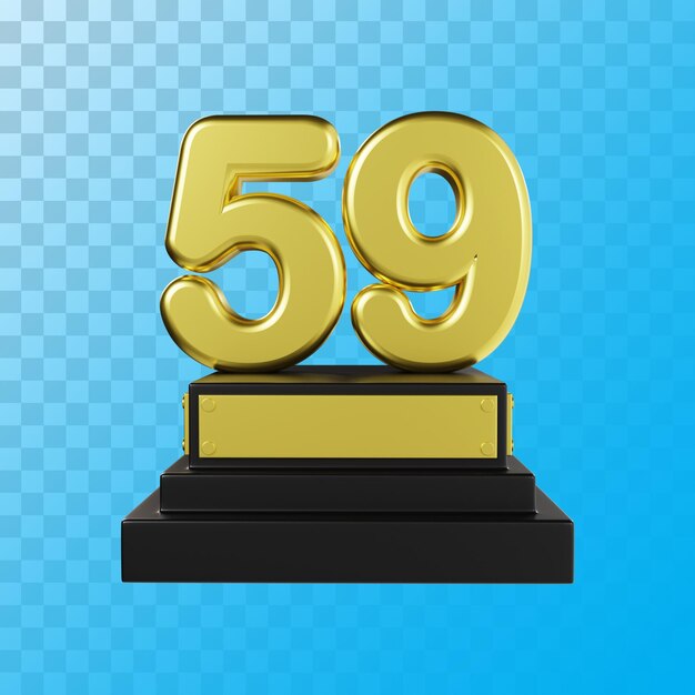 Representación 3d de lujo dorado número 59