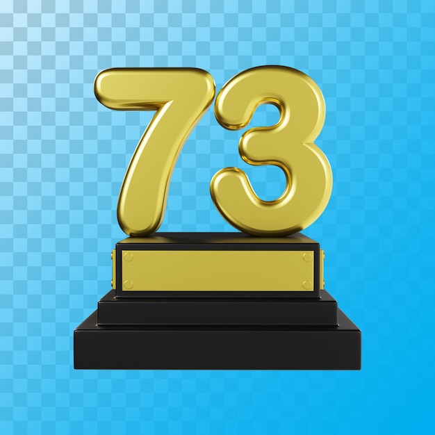 Representación 3d de lujo dorado número 73