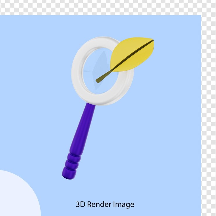 PSD representación 3d de la lupa del día de la tierra