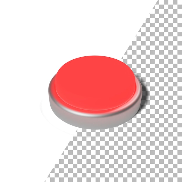 Una representación 3D de luz roja con fondo transparente