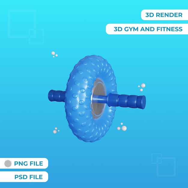 Representación 3d con mancuernas rodantes objeto aislado premium psd