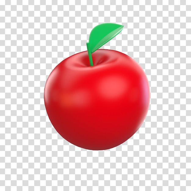 Representación 3D de manzana