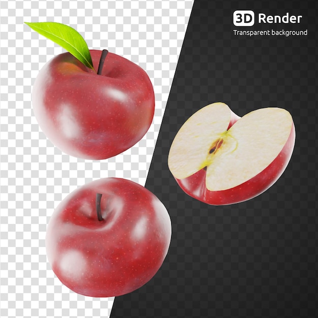 Una representación 3d de una manzana