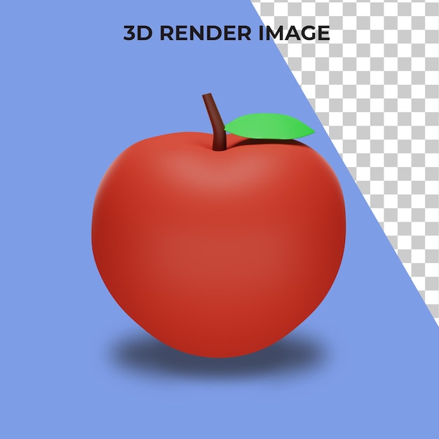 Representación 3d de manzanas psd premium