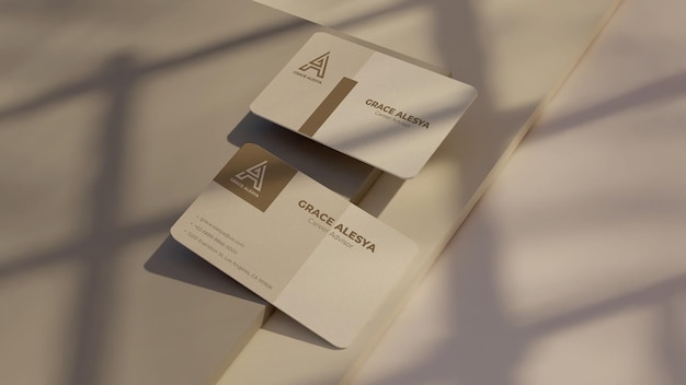 Representación 3d de la maqueta gris blanca de la tarjeta de visita