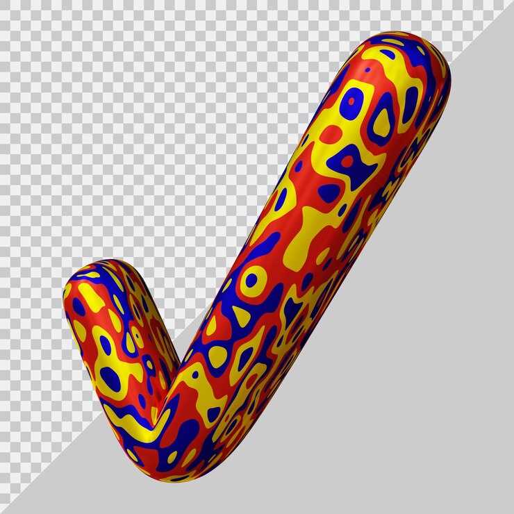 PSD representación 3d de marca de verificación con estilo moderno