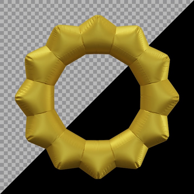 Representación 3D del marco del globo de oro.