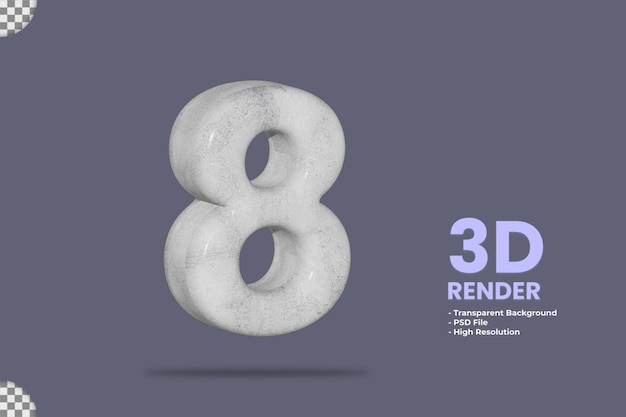 Representación 3D material de piedra número 8 aislado