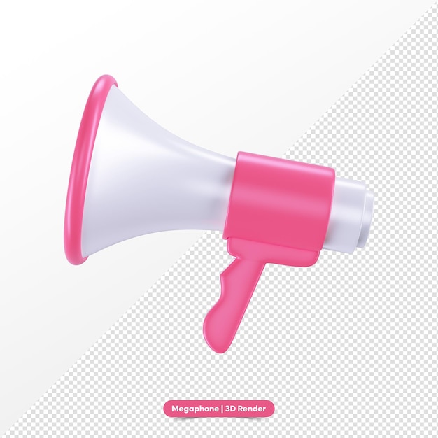 Representación 3D de megáfono rosa