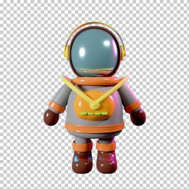 Representación 3D del modelo de dibujos animados de astronautas