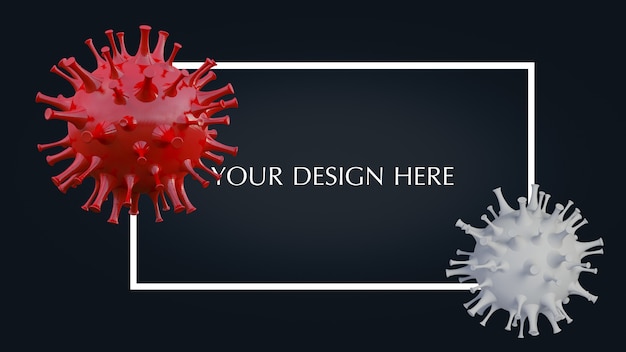 PSD representación 3d del modelo simple de virus covid-19