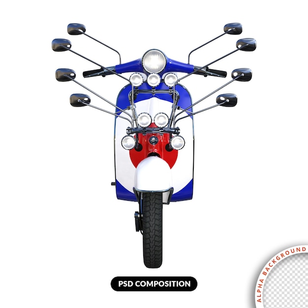 Representación 3d de Mods de scooter