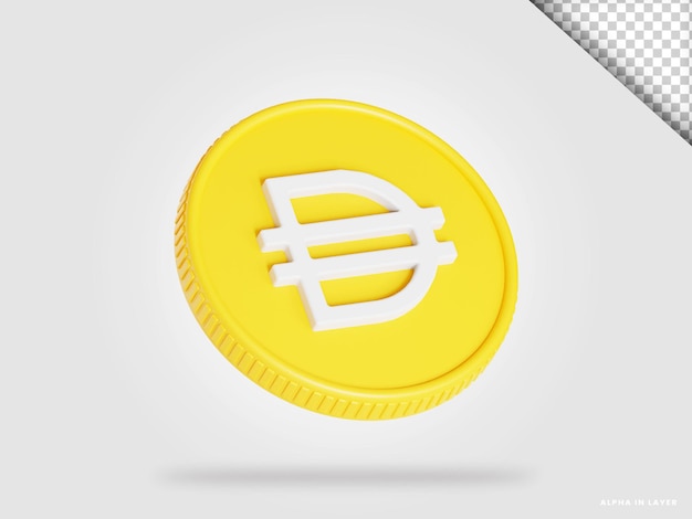 Representación 3d de moneda de criptomoneda dai aislada