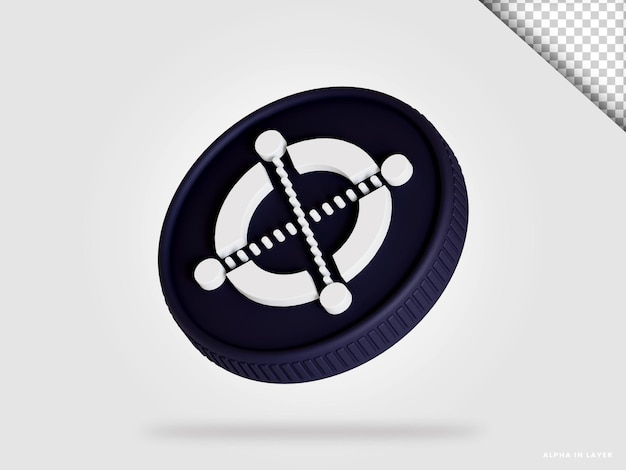 Representación 3d de moneda de criptomoneda Elrond egld aislada