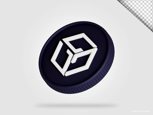 Representación 3d de moneda de criptomoneda gala aislada