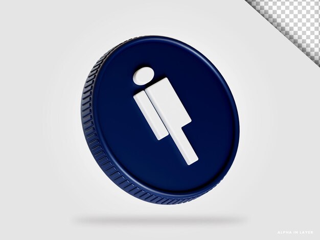 Representación 3d de moneda de criptomoneda populosa ppt aislada