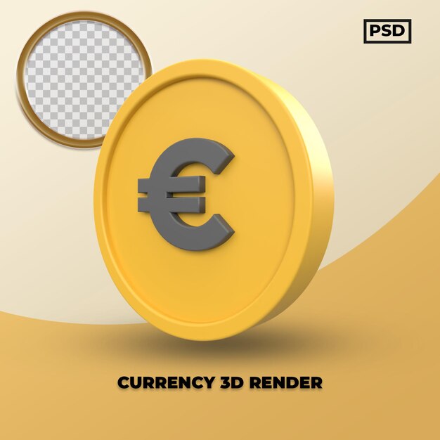 Representación 3d de la moneda euro