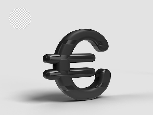 PSD representación 3d de la moneda euro