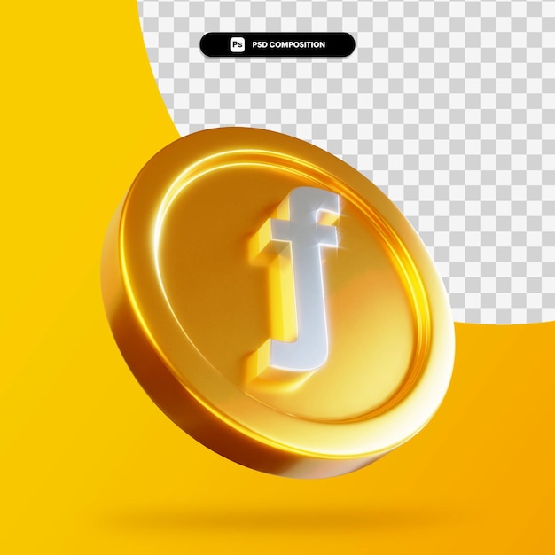 Representación 3d de la moneda del florín de oro aislada