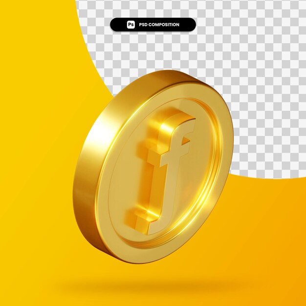 Representación 3d de la moneda del florín de oro aislada