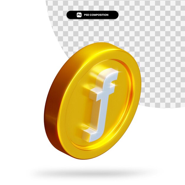 Representación 3d de la moneda del florín de oro aislada