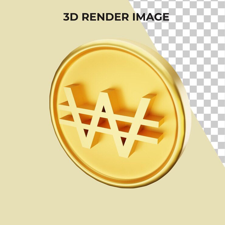 PSD representación 3d de moneda ganada