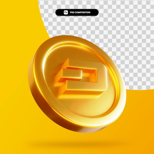 Representación 3d de la moneda de oro