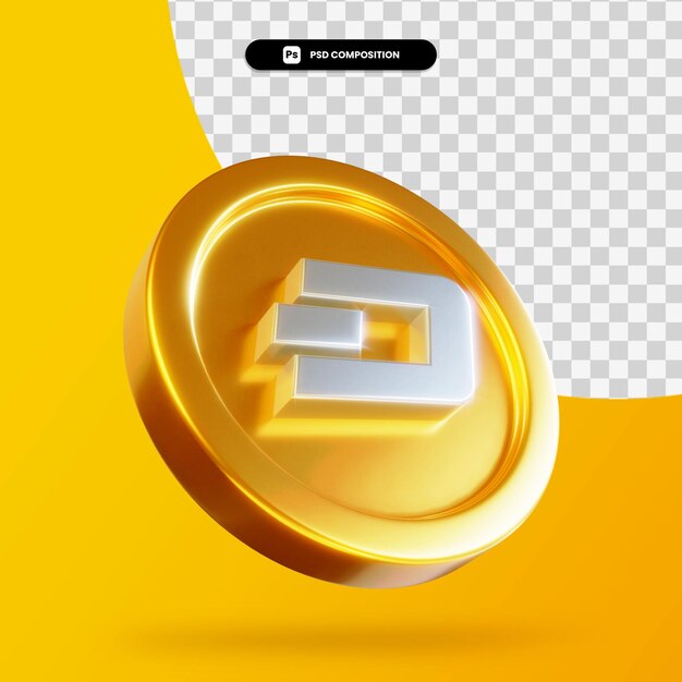 Representación 3d de la moneda de oro